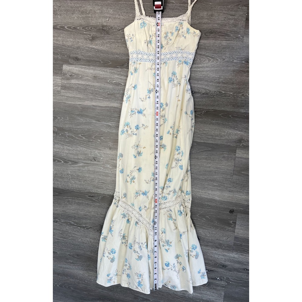 Vintage JCPenney Fashions Blue Floral Cottagecore Maxi Dress Size S - Picture 4 of 7